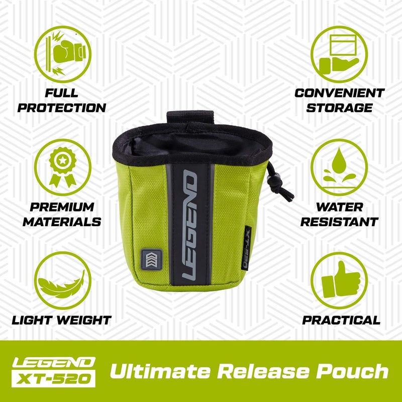 LEGEND XT520 Quick Release Pouch & Finger Tab Bag (Green) | Interior Divider for Better Organization & Storage of Release Aids | Attaches to Standard 2" Belt | Quick Drawstring Closure - Image 5